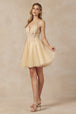 Vestido corto bordado de tul con purpurina de Juliet 864