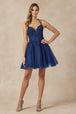 Vestido corto bordado de tul con purpurina de Juliet 864