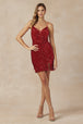 Vestido corto ajustado de terciopelo con lentejuelas de Juliet 865