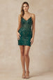 Vestido corto ajustado con estampado de lentejuelas de Juliet 874