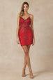 Vestido corto ajustado con estampado de lentejuelas de Juliet 874