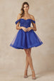 Vestido corto con hombros descubiertos bordado de Juliet 880