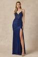 Vestido largo bordado con aberturas de Juliet 282