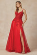 Vestido largo con apliques florales de Juliet 283