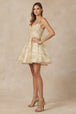 Vestido corto con apliques y estampado de purpurina de Juliet 838