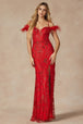 Vestido de plumas con estampado de purpurina de Juliet 2402