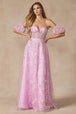 Vestido corsé con mangas abullonadas y estampado de lentejuelas de Juliet 2404