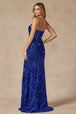 Vestido largo ajustado de terciopelo y lentejuelas Juliet 2408
