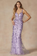 Vestido entallada con estampado de mariposas y purpurina y cuello en V de Juliet 294