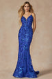 Vestido ajustado con estampado de lentejuelas y escote en V de Juliet 2411