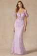 Vestido corsé de plumas con hombros descubiertos de Juliet 288