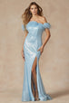 Vestido de plumas con hombros descubiertos de lentejuelas de Juliet 292