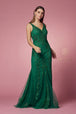 Vestido de sirena sin mangas bordado de Nox Anabel A398