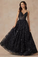 Vestido largo corsé con estampado de mariposas de Juliet 2413