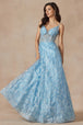 Vestido largo corsé con estampado de mariposas de Juliet 2413