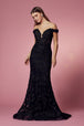Vestido de sirena con hombros descubiertos de Nox Anabel C439
