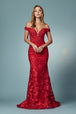Vestido de sirena con hombros descubiertos de Nox Anabel C439