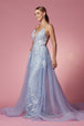 Vestido ajustado con sobrefalda y apliques de encaje de Nox Anabel F485