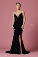 Vestido de terciopelo con lentejuelas de Nox Anabel R433