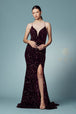Vestido de terciopelo con lentejuelas de Nox Anabel R433