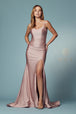 Vestido ajustado con tirantes y abertura en la espalda de Nox Anabel T481