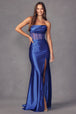 Vestido ajustado sin tirantes con aberturas de Juliet 2416