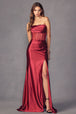 Vestido ajustado sin tirantes con aberturas de Juliet 2416