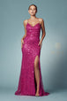 Vestido ajustado con encaje de lentejuelas en la espalda de Nox Anabel R1031
