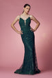 Vestido de sirena con estampado de purpurina y cuello en V de Nox Anabel R282-1
