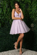 Vestido Corto Bordado Cuello en V de Nox Anabel E779