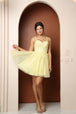 Vestido Corto Bordado Glitter de Nox Anabel T744