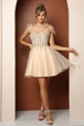 Vestido corto bordado sin mangas de Nox Anabel F728