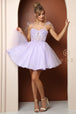 Vestido corto bordado sin mangas de Nox Anabel F728