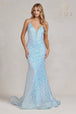 Vestido de lentejuelas con escote en V de Nox Anabel C1094