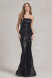 Vestido de un hombro con estampado de lentejuelas de Nox Anabel R1204