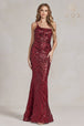 Vestido de un hombro con estampado de lentejuelas de Nox Anabel R1204