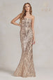 Vestido de un hombro con estampado de lentejuelas de Nox Anabel R1204