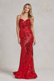 Vestido de sirena sin mangas con estampado de lentejuelas de Nox Anabel R1072