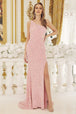 Vestido de lentejuelas con abertura en un hombro de Nox Anabel R1202