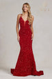Vestido de sirena con espalda de encaje y lentejuelas de Nox Anabel C1109