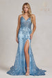 Vestido entallado con corsé y estampado de purpurina de Nox Anabel C1197