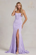 Vestido ajustado sin mangas con abertura corsé de Nox Anabel P1168