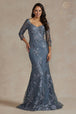 Vestido de manga 3/4 con apliques florales de Nox Anabel JQ503