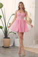 Vestido Corsé Corto Bordado Tul de Nox Anabel H784