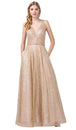 Vestido Ilusión Cuello en V con Purpurina Dancing Queen 2593