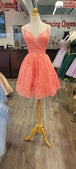 Vestido de fiesta con mangas de tirantes y cuello en V Dancing Queen 3358