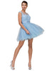 Vestido con cuello joya y mangas casquillo Dancing Queen 2153