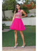 Vestido corto sin mangas con apliques florales Dancing Queen 2156