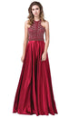 Vestido largo halter sin mangas con adornos Dancing Queen 2518