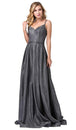 Vestido largo sin mangas con escote en V y cola de barrido Dancing Queen 2720